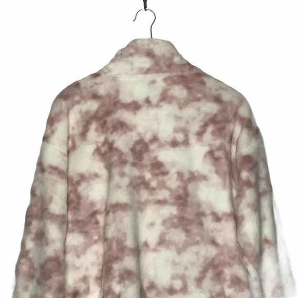 Old Navy Sweater Women's Sz S Fleece Pullover Quarter Zip Tie Dye Purple White - Picture 6 of 8